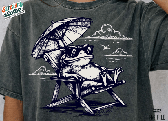 Cool Beach Frog PNG: A Fresh Summer Design Asset