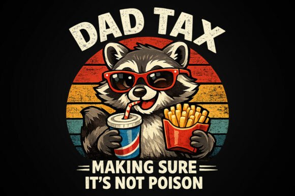 Dad Tax Raccoon Funny PNG Design: Meme Culture Meets Visual Strategy
