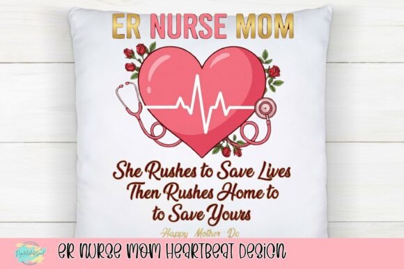 ER Nurse Mom Heartbeat Design: A Graphic for Heroic Mothers