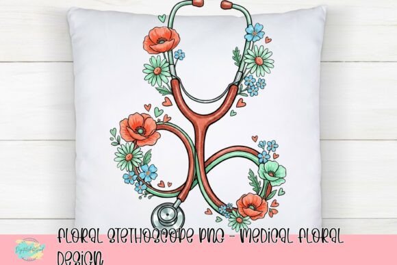 Floral Stethoscope PNG: A Unique Design Asset