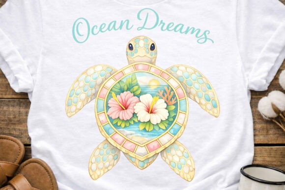 Ocean Turtle Summer PNG: A Design Asset for Coastal Branding