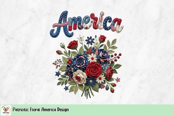 Patriotic Floral America Design: Creative Visual Solutions