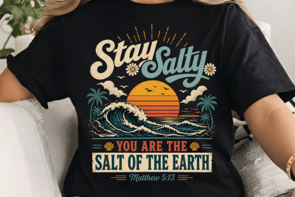 Stay Salty Christian Beach Design PNG: Faith Meets Coastal Aesthetics