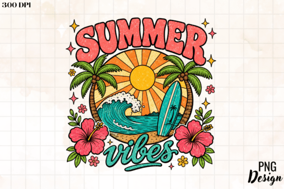 Tropical Summer Vibes PNG Design for Creative Projects
