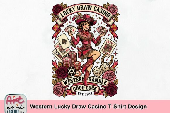 Western Lucky Draw Casino T-Shirt Design